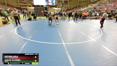 144 lbs Quarterfinal - Antonio Avila, Camel Kids Wrestling vs Dorian Olivarez, Texas