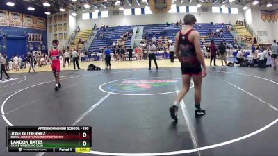 150 lbs Cons. Semi - Jose Gutierrez, Doral Academy/MaximumPerforman vs Landon Bates, Canes Wrestling Club