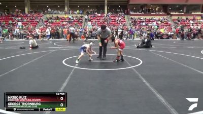 75 lbs Quarterfinal - George Thornburg, Manhattan Wrestling Club vs Mateo Ruiz, Dodge City Wrestling Academy