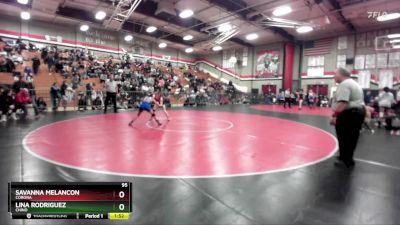 95 lbs Semifinal - Savanna Melancon, Corona vs Lina Rodriguez, Chino