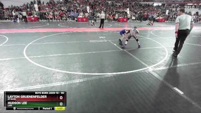 90 lbs Champ. Round 2 - Hudson Lee, LAW vs Layton Gruenenfelder, RT Elite