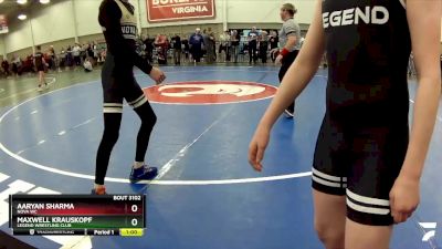 102 lbs Cons. Semi - Aaryan Sharma, Nova WC vs Maxwell Krauskopf, Legend Wrestling Club