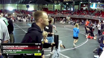 65 lbs Cons. Semi - Victoria Allison, The Best Wrestler vs Mackenzie Williamson, Nebraska Wrestling Academy