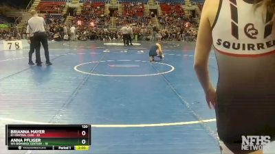 120 lbs Quarterfinals (8 Team) - Emma Schneider, E1-Central Cass vs Rei Ogden, W4-Bismarck Century