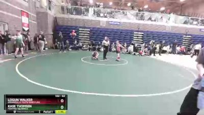 62 lbs Round 3 - Logun Walker, Grangeville Youth Wrestling vs Kase Thomsen, Fighting Squirrels