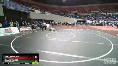 6A-160 lbs Cons. Round 4 - Isaack Valdez, South Medford vs Zak Crawford, Willamette