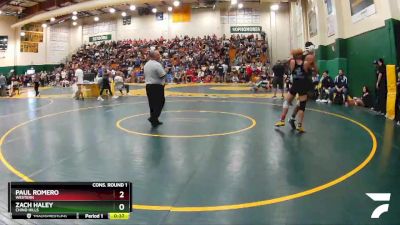 113 lbs Cons. Round 1 - Zach Haley, Chino Hills vs Paul Romero, Western