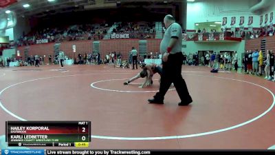 117 lbs Champ. Round 1 - Hailey Korporal, Eastbrook vs Karli Ledbetter, Jennings County Wrestling Club