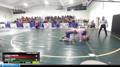 195 lbs Champ. Round 2 - David Rapp, Central East vs Logen Martin, Coalinga