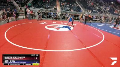 92 lbs 3rd Place Match - Hunter Gortemaker, Team Braves Wrestling Club vs Seth Shaw, Green River Grapplers Wrestling