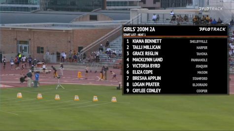 High School Girls' 200m Class 2A, Finals 1