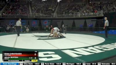 174 lbs 7th place - Ryan Christensen, Wisconsin vs Devin Skatzka, Indiana