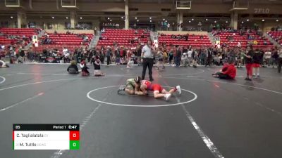 85 lbs Cons. Round 4 - Maxuim Tuttle, Ottawa County Wrestling Club vs Cael Taglialatela, Caney Valley