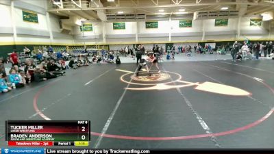 85 lbs Semifinal - Braden Anderson, Siouxland Wrestling Academy vs Tucker Miller, Laker Wrestling