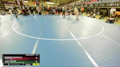 144 lbs Semifinal - Pierson Manville, Pennsylvania vs Jake Miller, Broken Arrow Wrestling Club