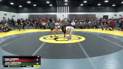 75 lbs Round 1 (8 Team) - Cole Lemberg, Short Time vs John Christman, Team Missouri (MO)