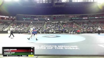 215 lbs Semifinal - Caden Brewer, Brownsburg vs Parker Hart, Heritage Hills