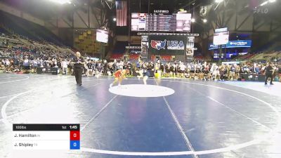 100 lbs Rnd Of 64 - Joseph Hamilton, Indiana vs Jackson Shipley, Texas