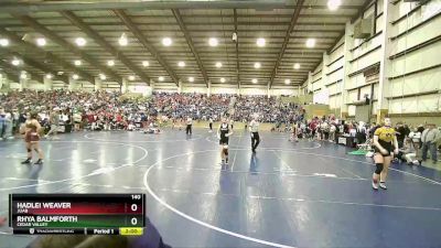 140 lbs Cons. Round 6 - Rhya Balmforth, Cedar Valley vs Hadlei Weaver, Juab