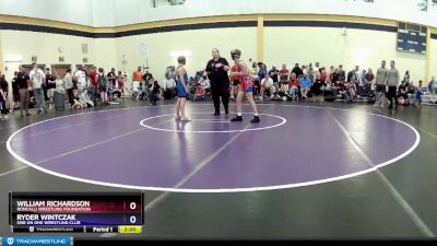 98 lbs Cons. Round 2 - William Richardson, Roncalli Wrestling Foundation vs Ryder Wintczak, One On One Wrestling Club