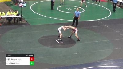 140 lbs 5th Place - Mason Calgaro, Canon McMillan vs Nathaniel Mack, Penn Cambria