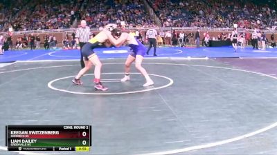 D2-150 lbs Cons. Round 2 - Keegan Switzenberg, Goodrich HS vs Liam Dailey, Greenville HS