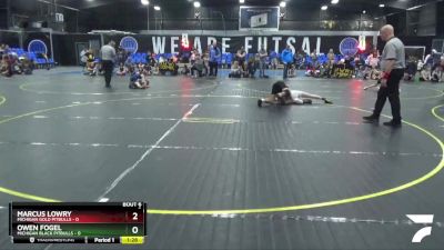 108 lbs Round 2 (8 Team) - Marcus Lowry, Michigan Gold Pitbulls vs Owen Fogel, Michigan Black Pitbulls