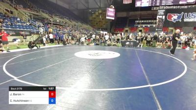 113 lbs Cons 32 #2 - Jack Baron, Pennsylvania vs Caeleb Hutchinson, Kansas