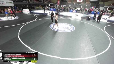 132 lbs Cons. Round 3 - Jacob Livingston, Willits Grapplin Pack Wrestling vs Mario Carreno Gopar, California