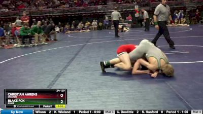 2A-120 lbs Quarterfinal - Christian Ahrens, Creston vs Blake Fox, Osage