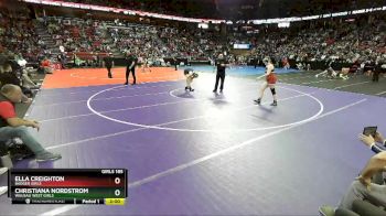 Girls 185 lbs Semifinal - Ella Creighton, Badger Girls vs Christiana Nordstrom, Wausau West Girls