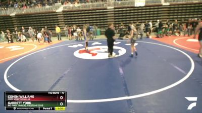 77 lbs Cons. Round 3 - Garrett York, Big Piney Pinners Wrestling Club vs Cohen Williams, Cody Wrestling Club