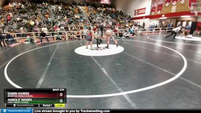 220 lbs Quarterfinal - Darin Harris, Riverton Middle School vs Harold Wages, Cody Middle School