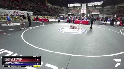 74 lbs Quarterfinal - Maximus Durrer, Oakdale Wrestling Club vs Dominic Avila, Central Coast Most Wanted Wrestling Club