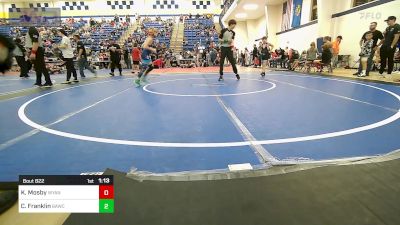 70 lbs Quarterfinal - Kaysum Mosby, Wyandotte Youth Wrestling vs Cooper Franklin, Broken Arrow Wrestling Club