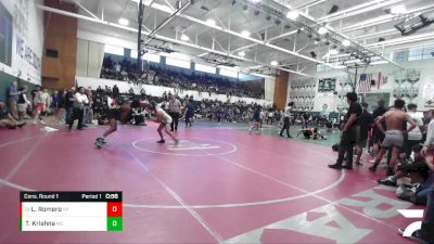 126 lbs Cons. Round 1 - Luis Romero, Villa Park vs Tejashi Krishna, Mira Costa