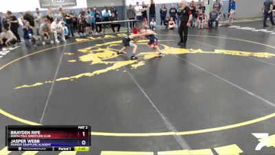 77 lbs Round 2 - Brayden Rife, North Pole Wrestling Club vs Jasper Webb, Pioneer Grappling Academy