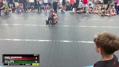 52 lbs Round 4 (10 Team) - Owen Zimmerman, Glasgow WA vs Myla Rau, Full Circle