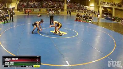 132 lbs Quarterfinal - Jack Yeh, Spring Valley vs Logan Obert, Galena