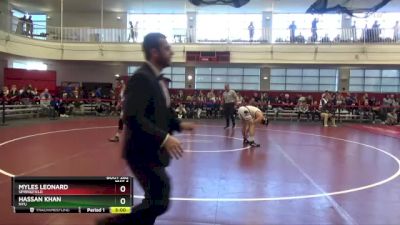 165 lbs Cons. Round 5 - Hassan Khan, NYU vs Myles Leonard, Springfield