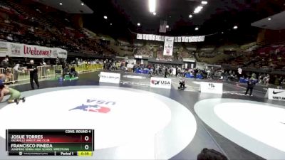 144 lbs Cons. Round 4 - Francisco Pineda, Junipero Serra High School Wrestling vs Josue Torres, Vacaville Wrestling Club