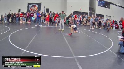 55 lbs Quarterfinal - Ayden Williams, KC Elite Training Center vs Conner Burleson, Spartanburg Wrestling Academy