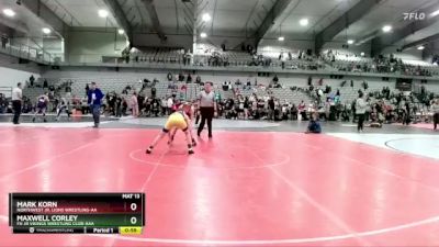 90 lbs Cons. Round 5 - Maxwell Corley, FH Jr Vikings Wrestling Club-AAA vs Mark Korn, Northwest Jr. Lions Wrestling-AA 