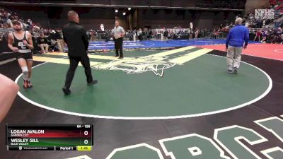 6A - 126 lbs Champ. Round 1 - Wesley Gill, Blue Valley vs Logan Avalon, Garden City