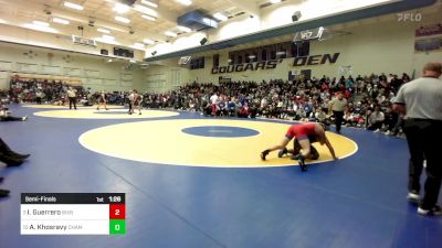 160 lbs Semifinal - Ishmael Guerrero, Bixby (OK) vs Arvin Khosravy, Chaminade