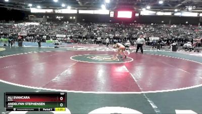 107 lbs Champ. Round 3 - Andelynn Stephensen, Juab vs Ali Svancara, Buhl