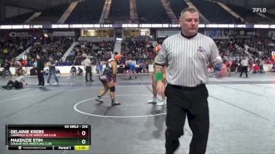 235 lbs Semifinal - Makenzie Etim, Cougar Kids Wrestling Club vs Delainie Krebs, Lawrence Elite Wrestling Club