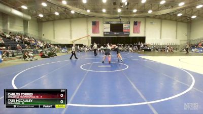 215 lbs Round 1 (3 Team) - Tate McCauley, Tioga Sr HS vs Carlos Torres, Cobleskill-Richmondville HS