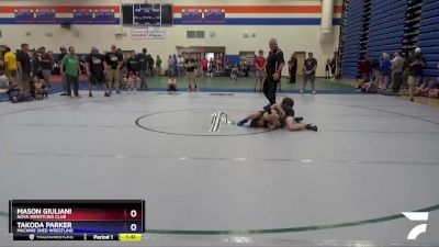 97 lbs Cons. Semi - Takoda Parker, Machine Shed Wrestling vs Mason Giuliani, NOVA Wrestling Club