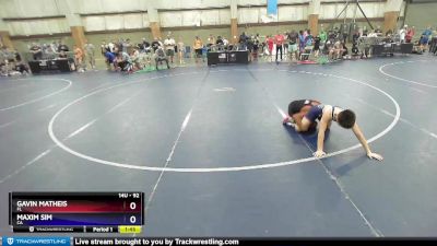 92 lbs Champ. Round 1 - Gavin Matheis, FL vs Maxim Sim, CA